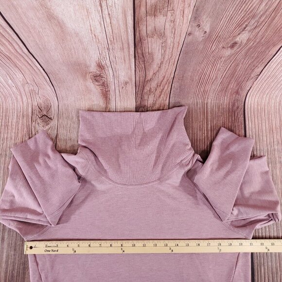 Lululemon Womens Size 10 High Lines Pullover Heathered Vintage Mauve Cowl Neck - Picture 14 of 15